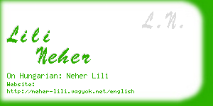 lili neher business card